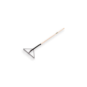 Atlas  Atlas asfalthark versterkt zwart, met 16 rechte tanden en met dul 60 cm en ESSEN steel 130 x 4,0 cm.